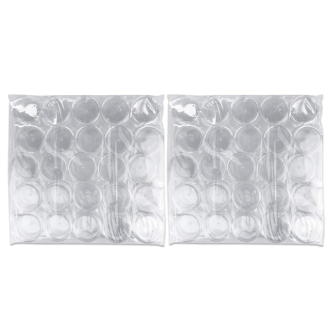 50 New Empty 5 Grams Acrylic Clear Round Jars - BPA Free Containers for Cosmetic, Lotion, Cream, Makeup, Bead, Eye shadow, Rhinestone, Samples, Pot, 5g/5ml (Clear Lid (50 Jars) : Beauty