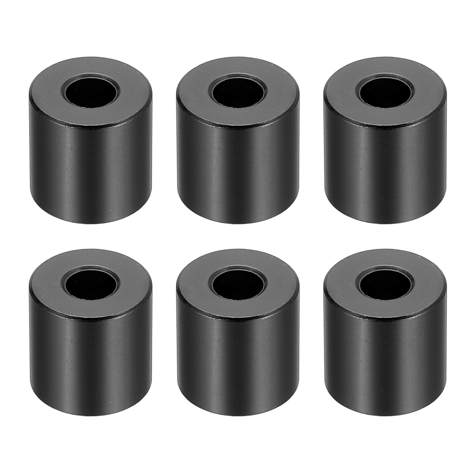 PATIKIL M6 Aluminum Spacers, 6 Pcs Metal Spacers Aluminum 6.2mm ID x 15mm OD x 15mm L Aluminum Spacer Screw Standoff Round for 1/4" or M6 Screw Bolts,Black