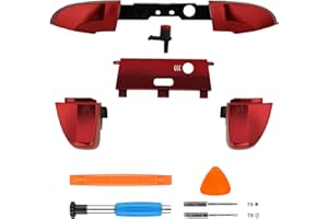 TOMSIN LB RB Bumper Button Replacement Kit for Xbox Elite Series 2 Controller, Shoulder Trigger Button Parts with Bluetooth Button and Tools(Red)
