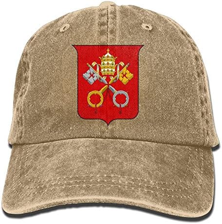 WKP0XKA Men and Women Cap Coat Of Arms Of Vatican City Hat Snap-Back Hip-Hop Cap Baseball Hat Head-Wear Cotton Snapback Hats Natural