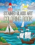 STAINED GLASS ART Coloring Book: For Teenagers & Adults - Relaxing Nature Scenes For Grown ups by Rachel Mintz