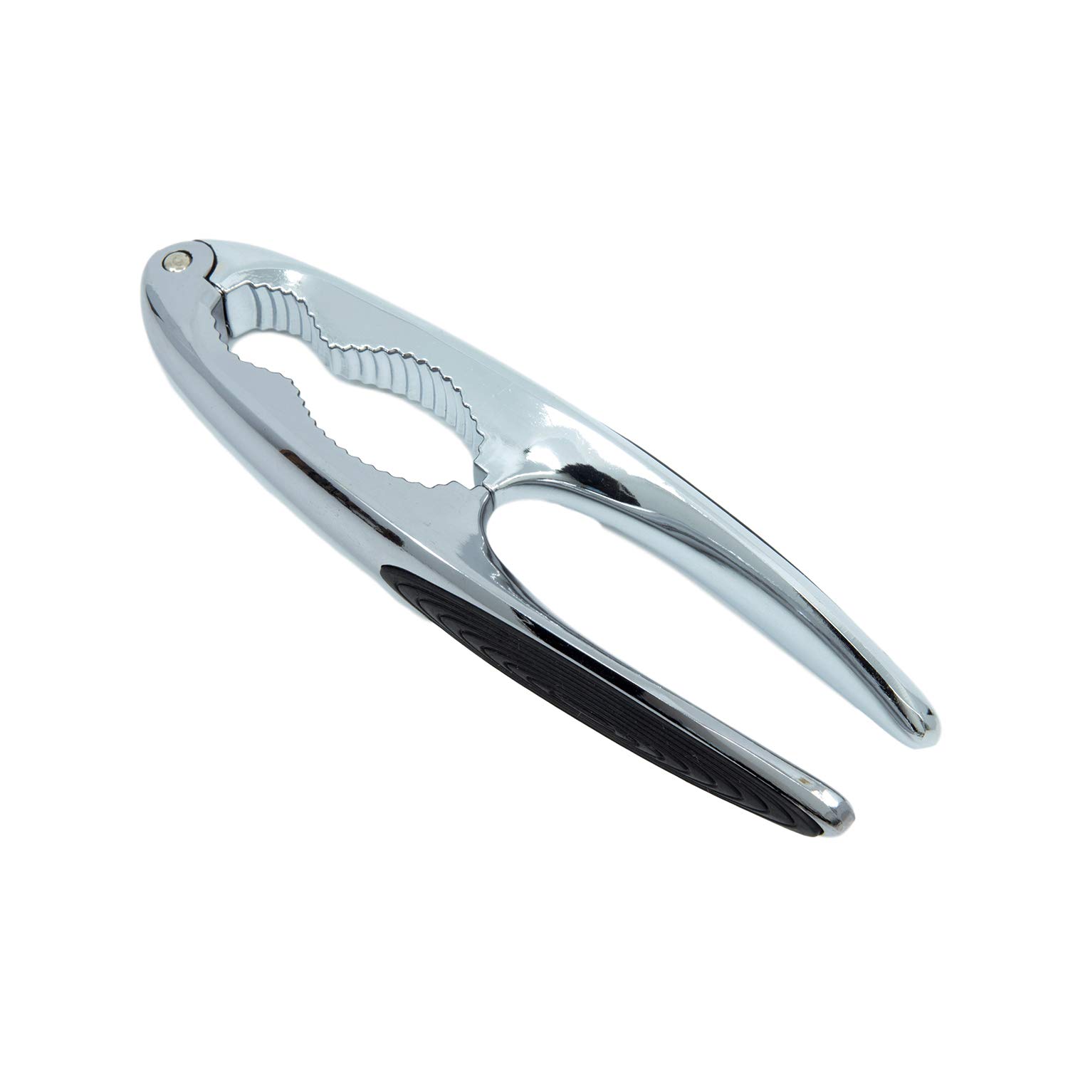 TRIXES Nutcracker - Walnut Nut Cracker Opener with Rubber Grips - Heavy Duty Metal Nut Crackers - Non Slip - Seafood Shell Cracker - Silver Chrome