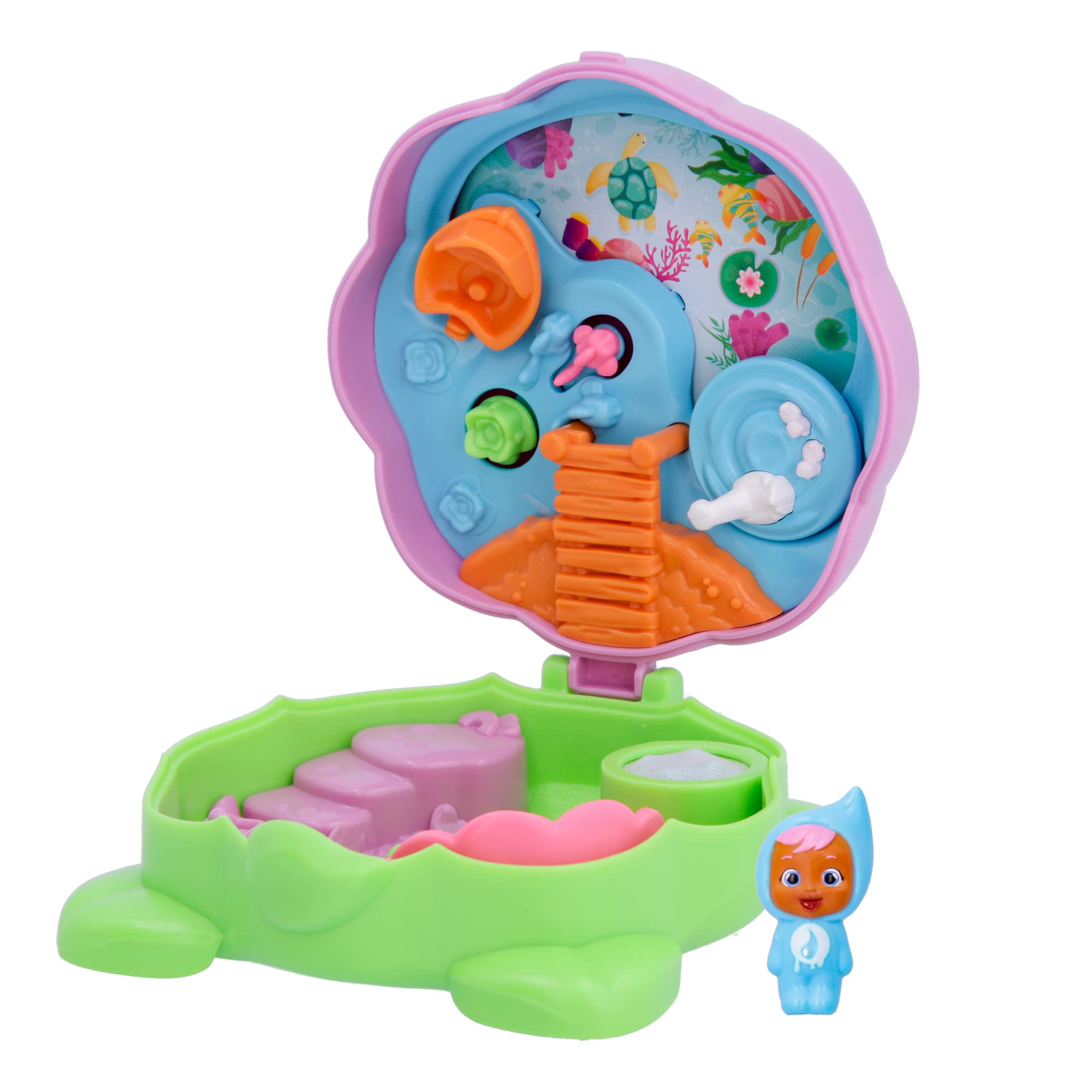 CRY BABIES Little Changers Aqua Collectible capsule in the shape of a Flower that includes a mini Doll, a Pipette and a Leaflet +3 Years