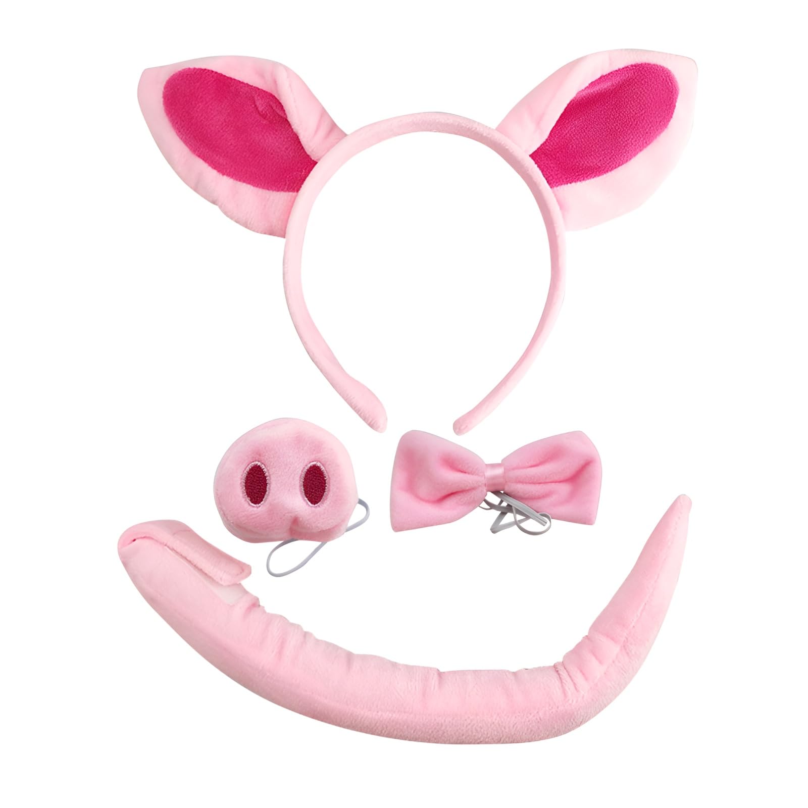 Photo 1 of ****PIG HEADBAND ONLY****
JOYFISCO Pig Costume Set Pig Ears Nose Tail and Bow Tie for Halloween Christmas Cosplay Animal Dress up Party Costume