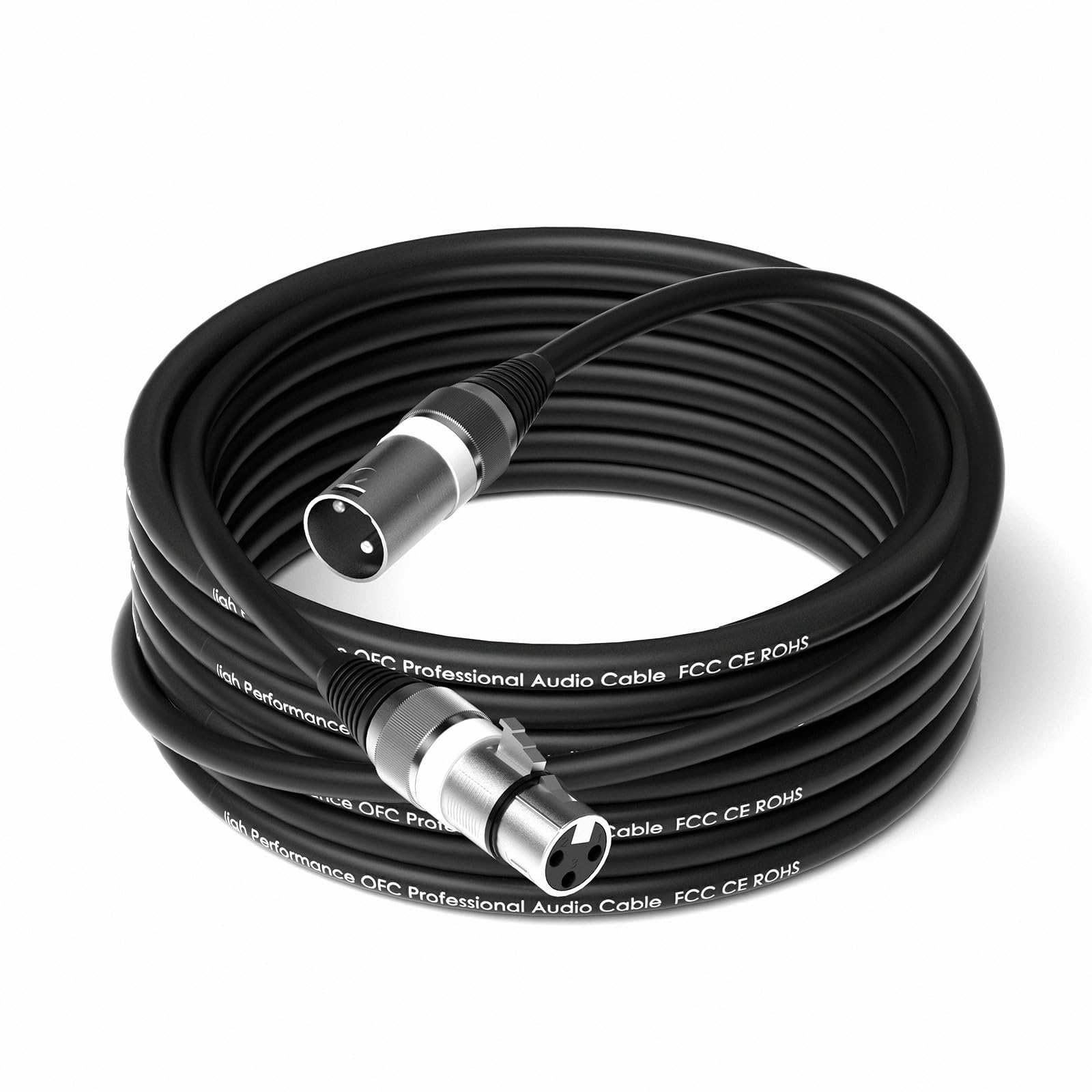 Wrugste XLR Cable, Premium Balanced XLR Microphone Cable, 3-Pin XLR Male to Female Speaker Microphone Cable for Studio Recording and Live Production (10 m, 1 Piece)