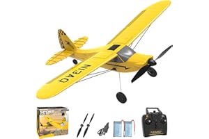 VOLANTEXRC RC Plane Trainer Sport Cub 3CH Remote Control Airplane with Prop Saver, 6-Axis Gyro Stabilizer & 3 Modes to Fly, Radio Controlled Aircraft RTF for Beginners, Kids and Adults (400mm,Yellow)