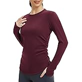 baleaf Womens Thermal Long Sleeve Shirts Fleece Lined Tops Winter Cold Weather Running Gear Base Layer