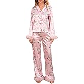 Fabumily Christmas Pajamas Women Set Long Sleeve Button Down Shirt and Pants 2Pcs Pjs Sets Sleepwear Holiday Loungewear