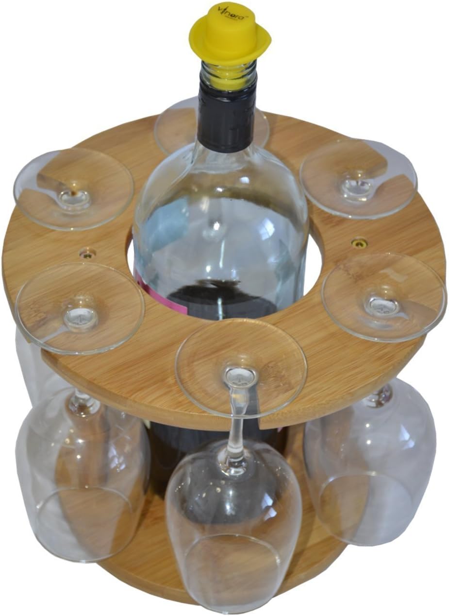 wine glass display rack on Amazon Com Bamboo Table Top Wine Glass Holder Home Kitchen