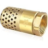 Brass Foot Valve 1-1/4 inch NPT Heavy Duty Spring Mesh Check Valve Female Connection One Way Foot Valves Backflow Preventer with Holes Strainer Filter for Well Jet Pumps (1-1/4'' NPT)