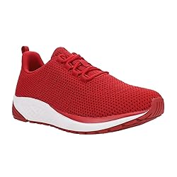 Propét Womens Tour Knit Sneaker, Red, 13 US