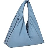 Extolove Slouchy Tote Bag Multipockets Nylon Purse Large Hobo Bags for Women Solid Color Crescent Handbag