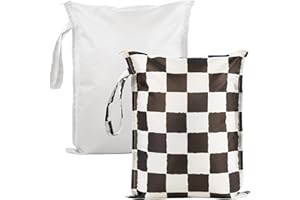 RelaxScene Wet Dry Bags Water Resistant - 2 Pack Reusable Waterproof Wet Dry Bag for Swimsuits & Baby Clothes - Leakproof Storage Pouch Bag for Travel & Baby Diaper - Travel Laundry Daycare Bags