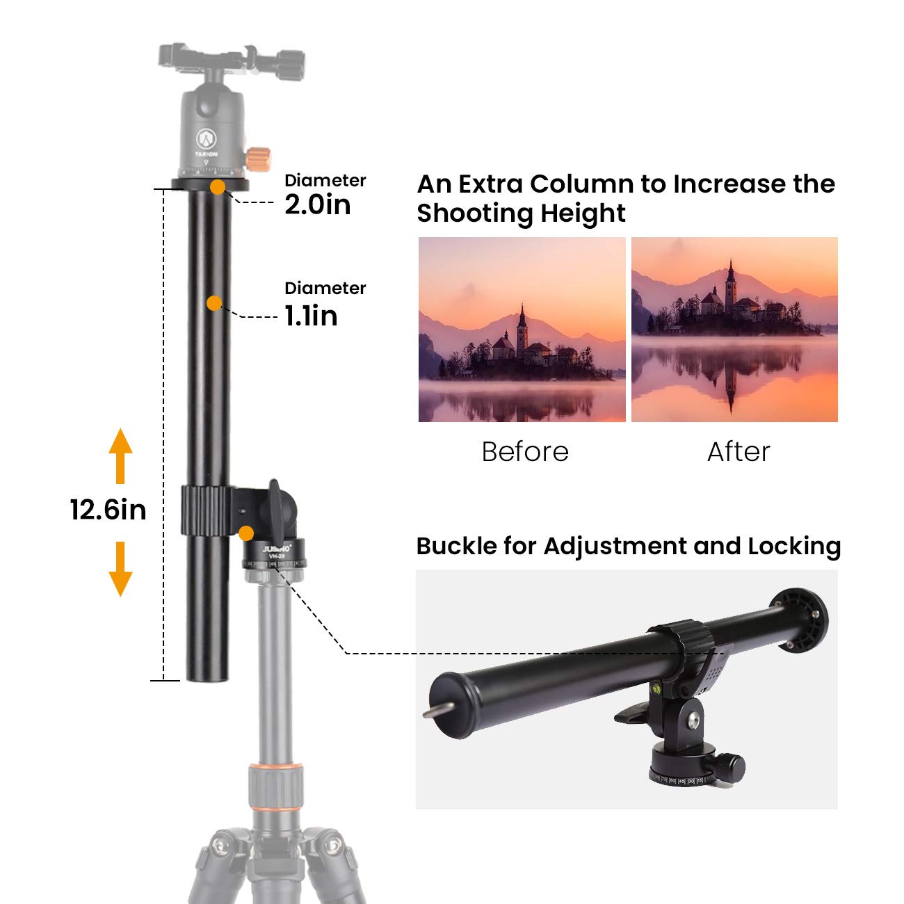 TARION Tripod Extension Arm Horizontal Centre Column Boom 12.6 Extender