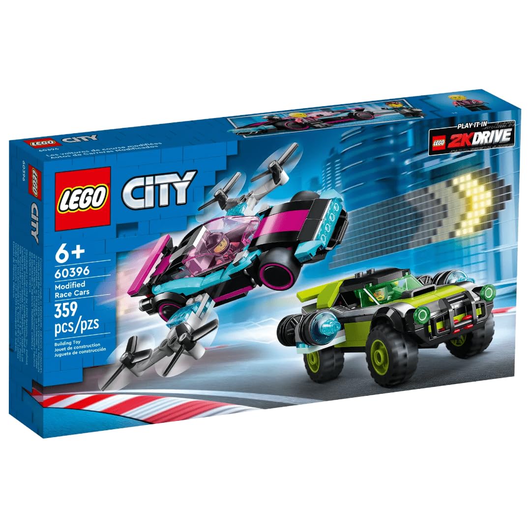 LEGO 60396 City Modified Race Cars 6+ 359 Pieces Building Toy Build 2 Cool Race Cars Featured in the Popular Game 2k Drive, Medium