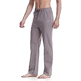 TRAILSIDE SUPPLY CO.Men's Cotton Yoga Sweatpants Athletic Lounge Pants Open Bottom Workout Pants with Pockets