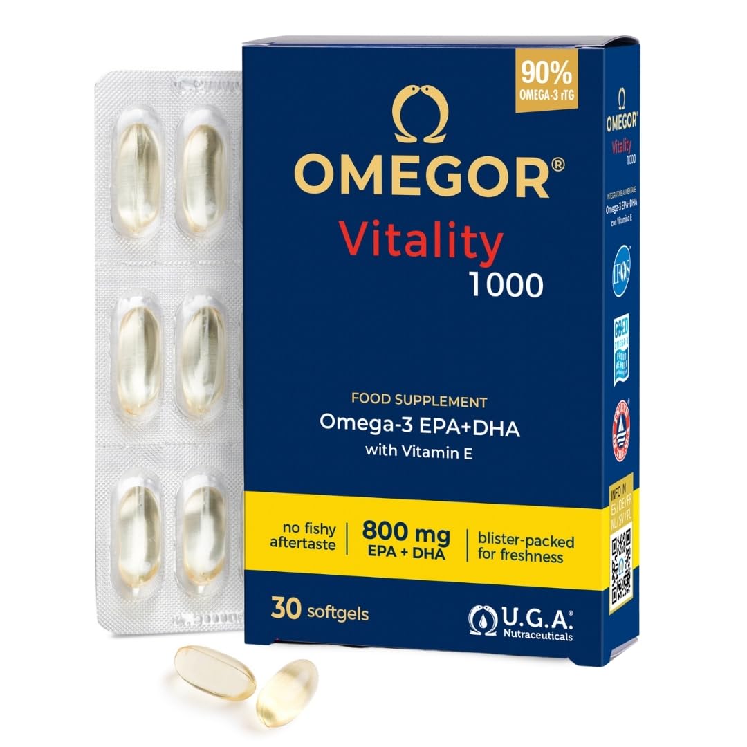 Omegor - Omega-3 Fish Oil 1000mg | The only Omega 3 IFOS Certified 5 Stars Since 2006 | Omega 3 Supplement with 800mg EPA and DHA per Capsule | 90% Omega3 rTG Fish Oil | 30 Capsules