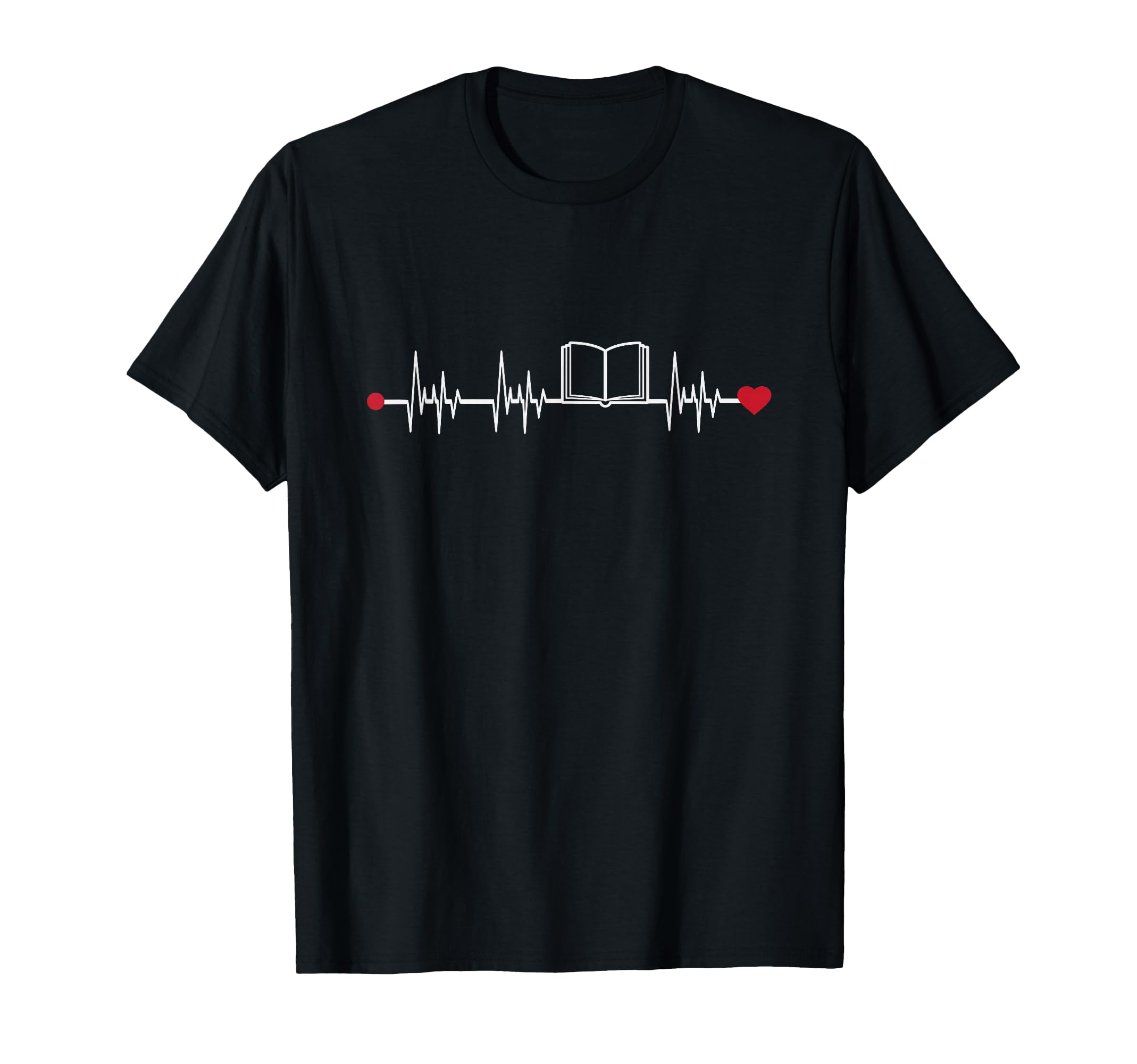 Heartbeat EKG Reading Book Lovers Literary T-Shirt