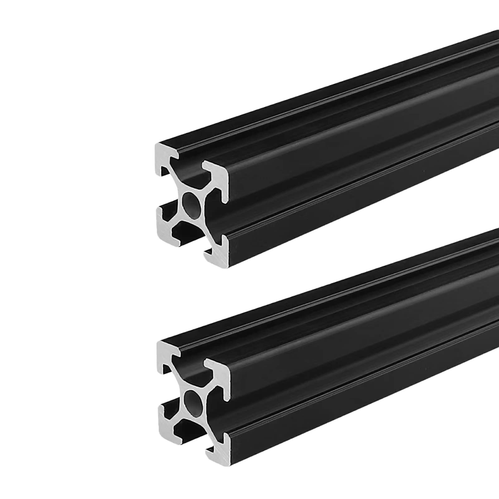 Coavoo 2020 Aluminium Extrusion 1200mm Length T Slot Black, （2Pcs / Pack） Aluminium Profile 20mm x 20mm 20 Series European Standard Anodized Frame for 3D Printer Parts and CNC DIY