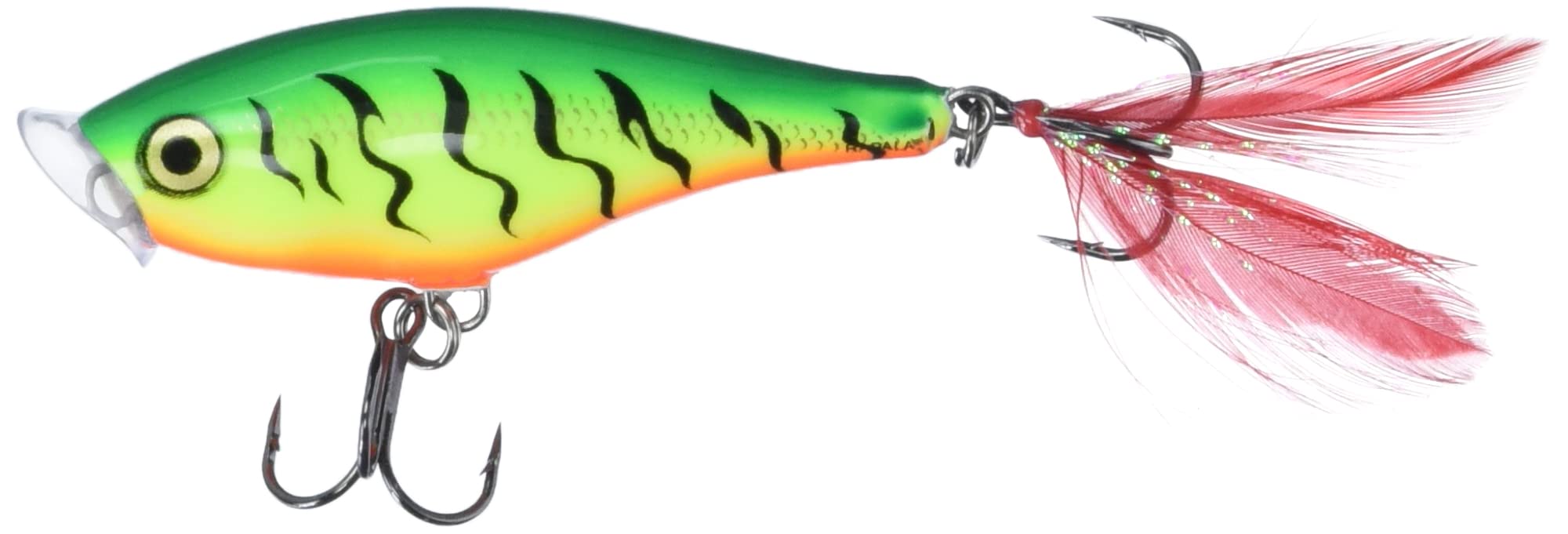 Rapala Skitter Pop Lure with Two No. 6 Hooks, Surface Swimming Depth, 5 cm Size, Firetiger