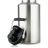 1 Gallon Water Bottle Keeps Ice 48Hr Wide Mouth, Insulated Large Gallon Water Jug - Leakproof Vacuum Thermos Flask for Gym, Camping, & Construction Stainless Steels