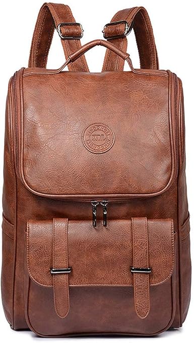 mens leather backpack amazon