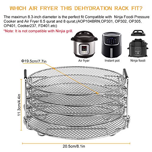 Elitlife Dehydrator Stand for Ninja Foodi Accesories,Food Grade Stainless Steel Dehydrator Rack 8.3-inch Compatible with Pressure Cooker and Air Fryer(6.5 and 8 Quart) - Thumbnail 6