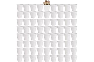 Yishang 72 pcs Small Mini White Clay Pots, 2.5'' Terracotta Pot Clay Ceramic Pottery Planter,Cactus Flower Terra Cotta Pots,Succulents Nursery Pots,with Drainage Hole,Great for Crafts,Wedding Favor