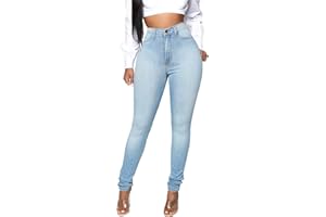 KUNMI Womens Classic High Waisted Skinny Stretch Butt Lifting Jeans Slim Fit Denim Pants
