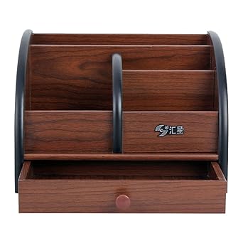 Amazon Com Sixsop Wood Drawer Tv Remote Control Holder Organizer