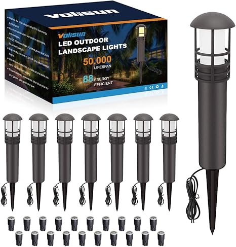 VOLISUN 8-Pack Outdoor LED Landscape 
