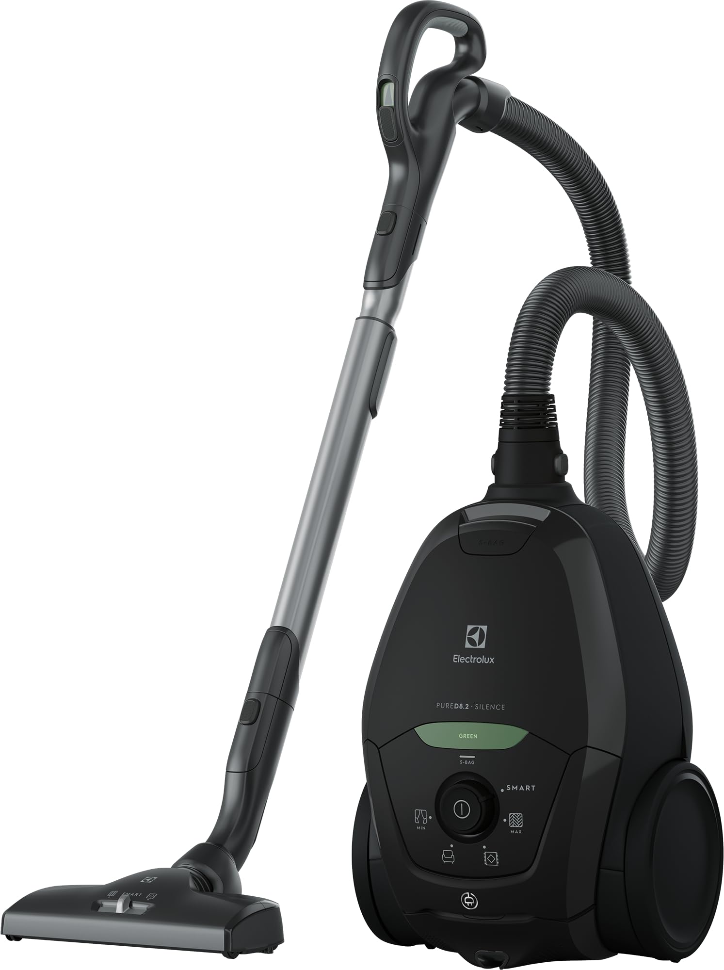 Electrolux PD82-GREEN Staubsauger mit Beutel, max. Leistung 600 W, System AeroPro, 2 Bürsten, Zubehör 3-in-1, Schwarz