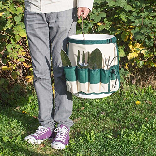 GardenHOME Ergonomic Garden Tools 4 Piece Tool Set with Trowel, Cultivator, Transplanter (7T)