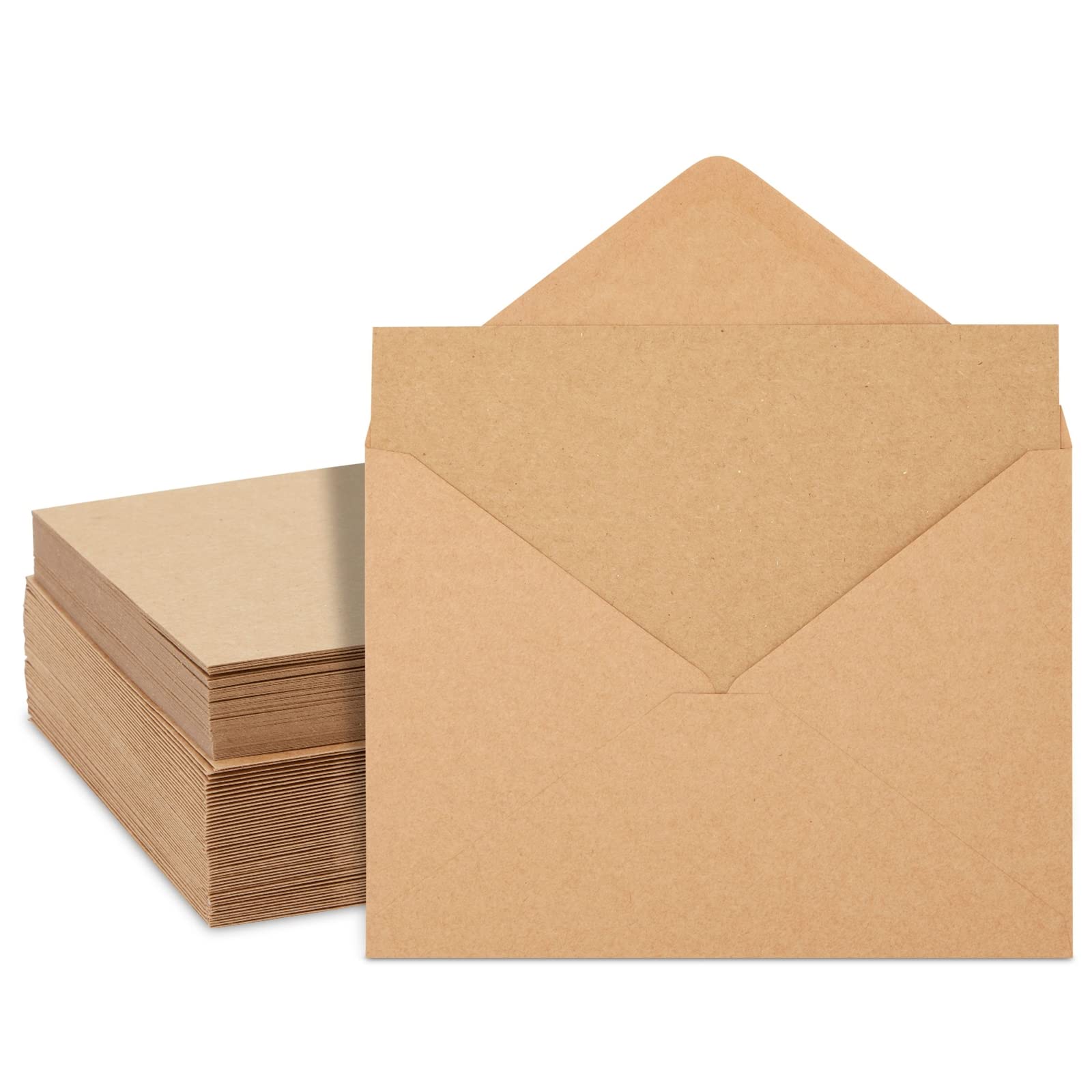 Photo 1 of Best Paper Greetings 50 Pack Blank Cards and Envelopes 5x7, Kraft Paper A7 Notecards for DIY Open When Letters, Wedding Invitations, Birthday Cards