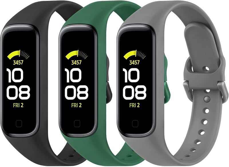 AMCC 3 Pack Replacement Straps for Samsung Galaxy Fit 2 SM-R220 Silicone Sport