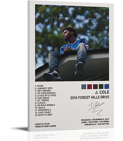 Amazon.com: SANVT J Poster Cole 2014 Forest Hills Drive Music