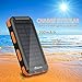 Solar Charger,F.DORLA 20000mAh Portable Outdoor Waterproof Mobile Power Bank,Camping External Backup Battery Pack Dual USB 5V 1A/2A Output 2 Led Light Flashlight with Compass for Tablet iPhone Android
