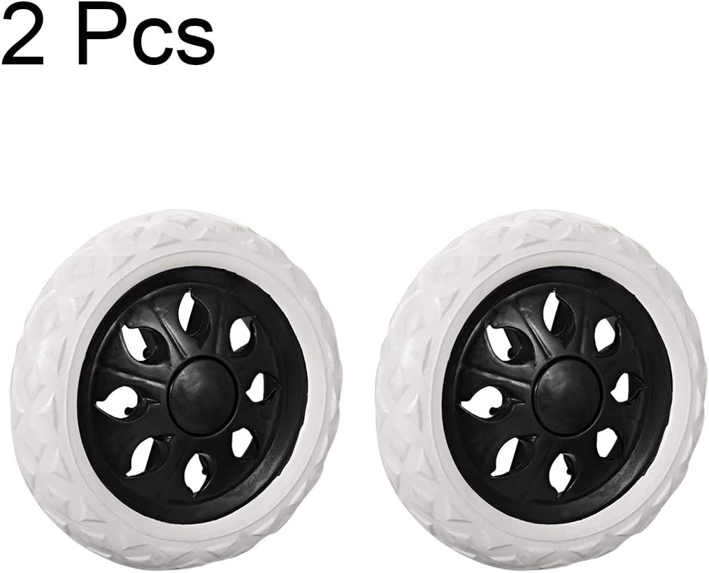 sourcing map Shopping Cart Wheel Replacement 6.5 Inch Dia Rubber Foaming Black 2pcs (Load Capacity 22Lbs Each) - Image 4