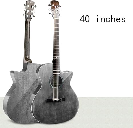 Yjfeng Guitare Acoustique Bon Effet De Resonance Son Clair Surface Lisse 40 Pouces Pan Coupe Guitare Performance Professionnelle Cadeau D Anniversaire 3 Couleurs Color Gray Size 100cm Amazon Fr Cuisine Maison