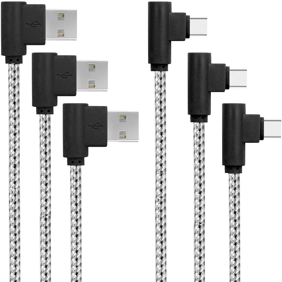 Right Angle USB C Cable [3Pack, 1FT,4FT,6FT] 90 Degree USB