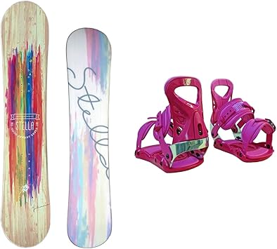 Amazon Stella レディース スノーボード2点セット ベージュ143 17ピンク Stella ボード ボードセット