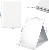 OWLKELA Portable Folding Mirror 21x15cm White PU Leather Travel Vanity view 2