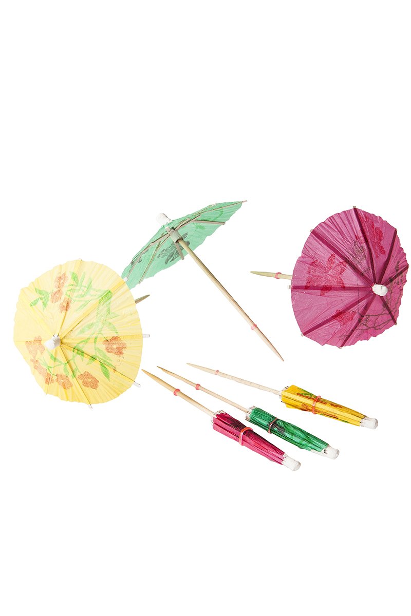 24 Pack Colorful Cocktail Umbrellas – Decorative Paper Drink Parasols for Tropical Drinks, Cocktails, Luaus, Parties & Beach Themes – Assorted Colors Mini Drink Picks