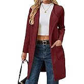 Alaster Queen Women's Open Front Fall Cardigan Long Sweater Knit Winter Coatigan Jacket Cardigan Coats with Pockets