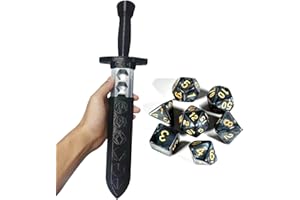 XJPONGC Dagger Dice Holder Box Dice Tower Dungeons and Dragons RPG Tabletop Roleplaying Game Jail D&D (Random 7PCS D20 Dice Set Included) Black