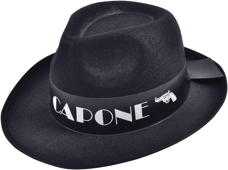 Bristol Novelty BH375 Al Capone Budget Felt Hat, mens, Black, One Size