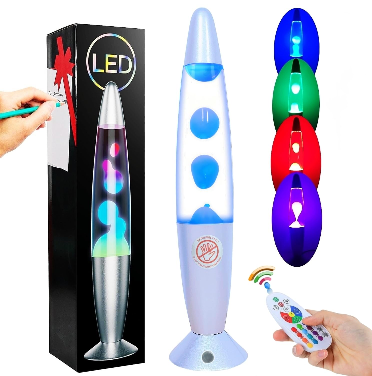 Photo 1 of 13.5" LED Liquid Motion Lamp-Versatile Remote Control for 17 Unique Color Transitions, Soothing Liquid Night Light, Perfect for Home Decor, Living Room, Office, Bedroom