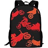 ALIFAFA Motocross Sport Motorcycle Vehicle School Backpack Shoulder Daypack, Dirt-Bike Boy Men School Bag Outdoor Casual Shoulders Backpack Travel Daypacks for Women Men Teens Kids Black