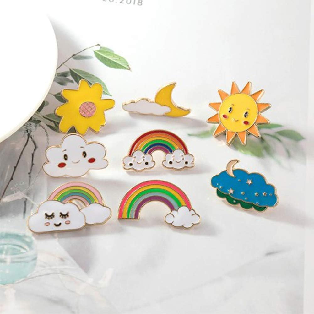 Dulau 8Pcs Cute Enamel Pins Set, Cartoon Brooch Pin Badges, Lightweight DIY Crafts Decoration for Clothing Backpack, Hat - Image 4