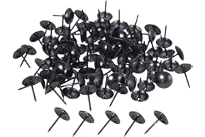 dophee 100Pcs Iron Vintage Style Upholstery Nails Studs Tacks Pins for Furniture Sofa Door Decoration, Black, 11x15mm/0.43"x0